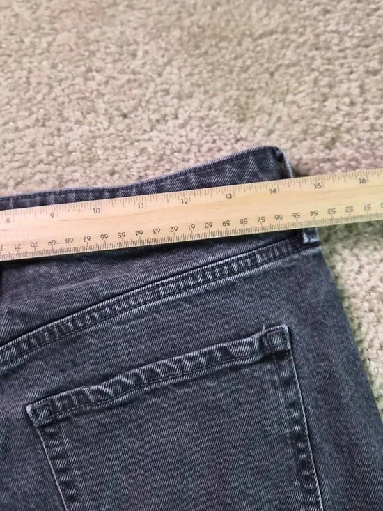 Old Navy Sky-Hi Wide Leg Jeans Womens Size 6 Tall Extra High Rise Gray F879 - Picture 6 of 11